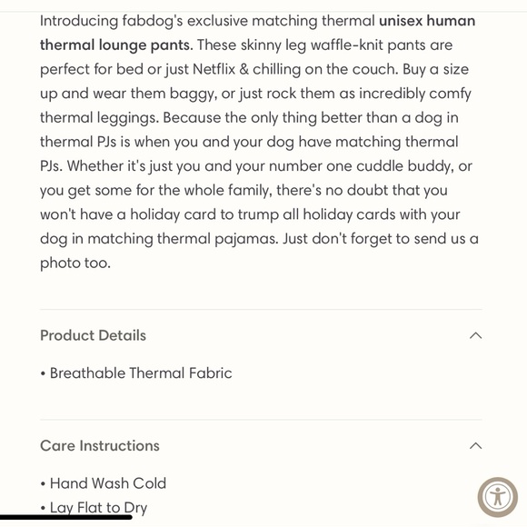 Unisex Fab Dog Thermal Pajama Bottoms or Joggers Loungewear - Picture 5 of 5